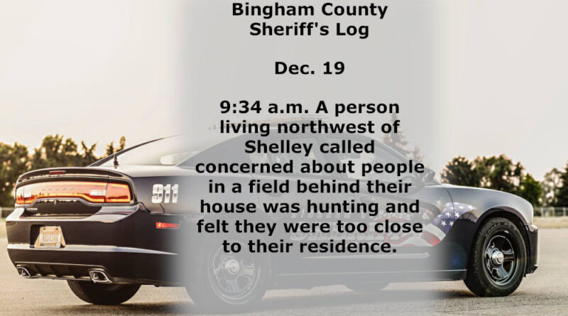 Details of a sheriff log in Bingham County