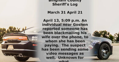 A sheriff log from March 31 to April 21
