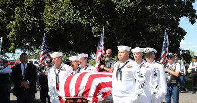 A funeral service for a military personnel