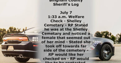 Bingham County Sheriff log for July 7