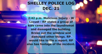 A police log in Shelley