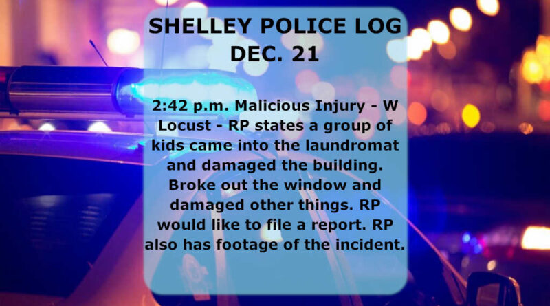 A police log in Shelley