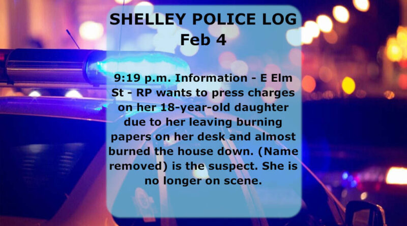 A police logged report in Shelley
