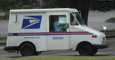 A postal service vehicle