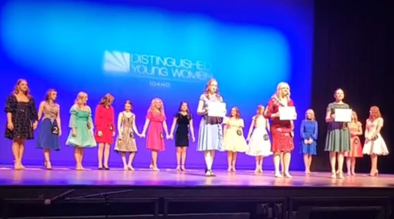 Distinguished young women on stage